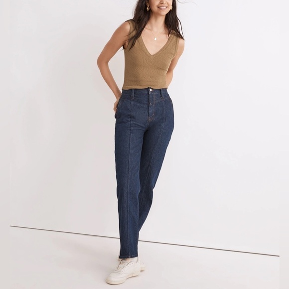 Madewell The Perfect Vintage Straight Jean in Greenhaven Wash: Seamed Version 27